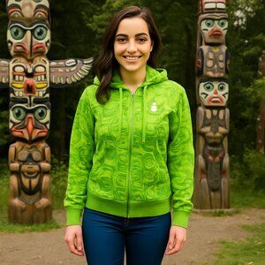 Sunice VANCOUVER OLYMPICS 2010 Adult Green Hoodie Jacket Size Small